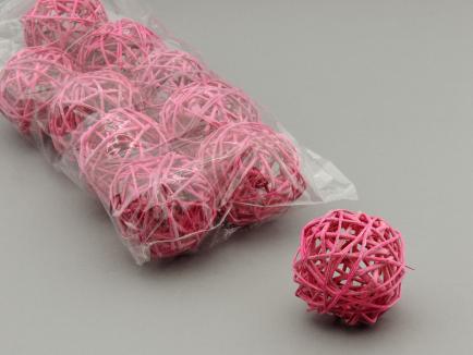 Lata ball 8cm Pink su gliteriu