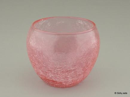 Skaldyto stiklo vazonas ružavas