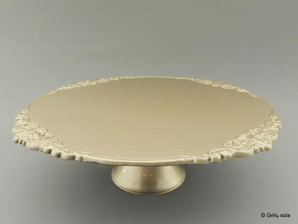 Plastic cake plate champagne 