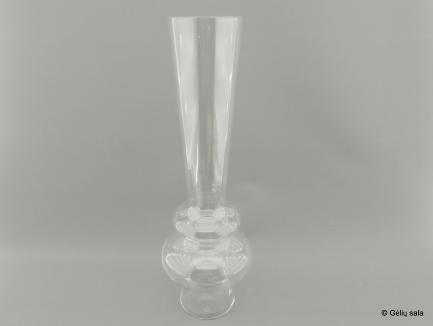 Stiklo vaza aukšta platėjanti