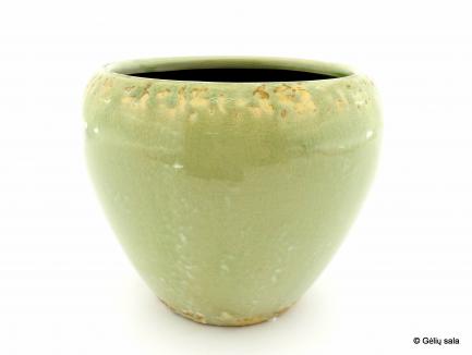 Keramikinis vazonas žalias glazūra
