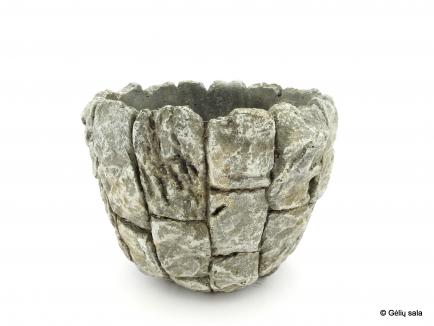 Keramikinis vazonas akmenys
