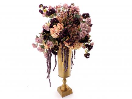 Dirbtinių gėlių kompozicija su vaza