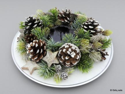 Christmas composition in plate