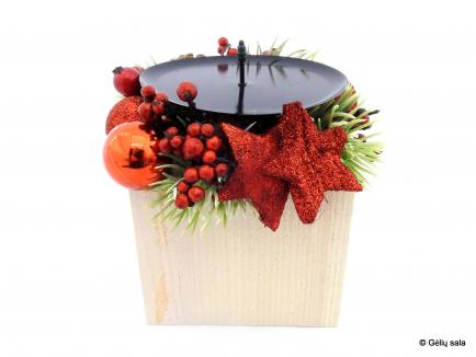 Christmas wooden candle holder