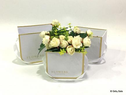 Gėlių Dėžutė 3dalių balta