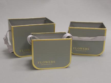 Gėlių Dėžutė 3dalių pilka