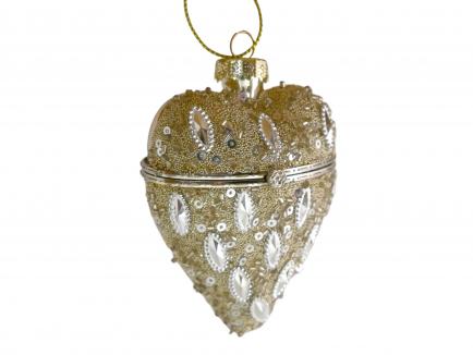 Glass Heart Shaped Chect Ornament