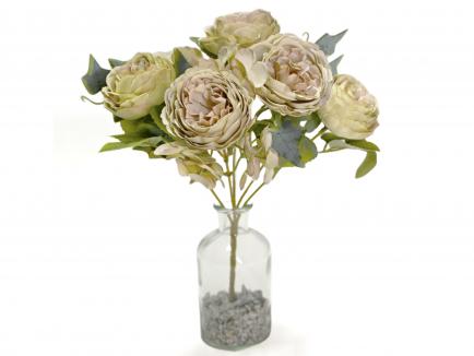 Dirbtinių rožių ir hortenzijų puokštelė 