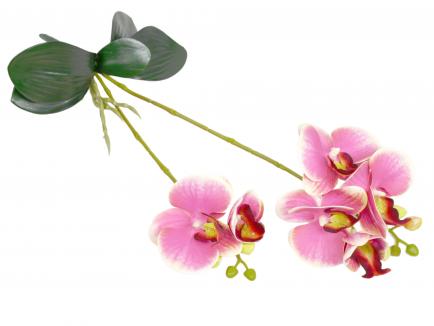 Dirbtinė gėlė - orchidėja su lapais